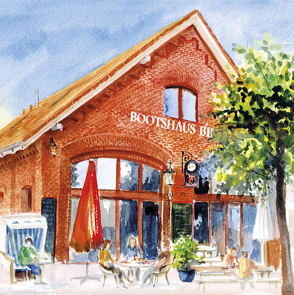 Graphic of the boathouse in Binz