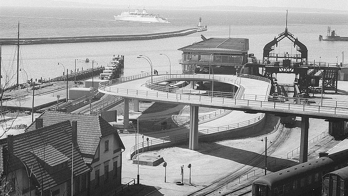 Ferry port of Sassnitz from about 1962.