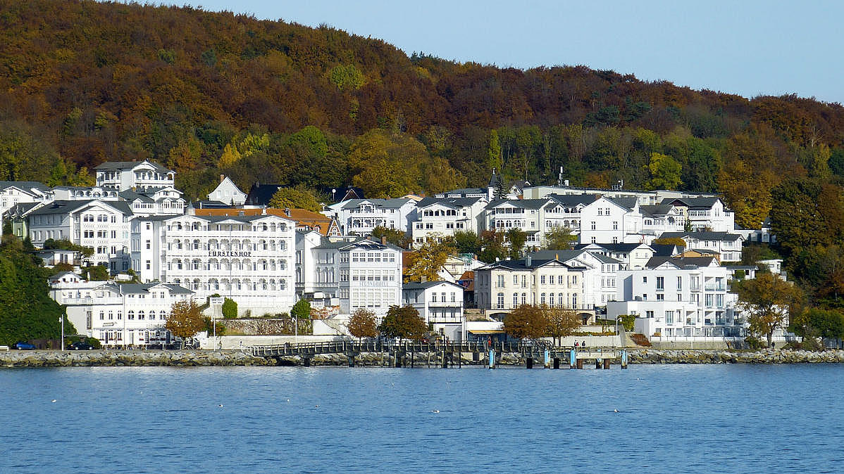 View from the water on Sassnitz (Rügen).