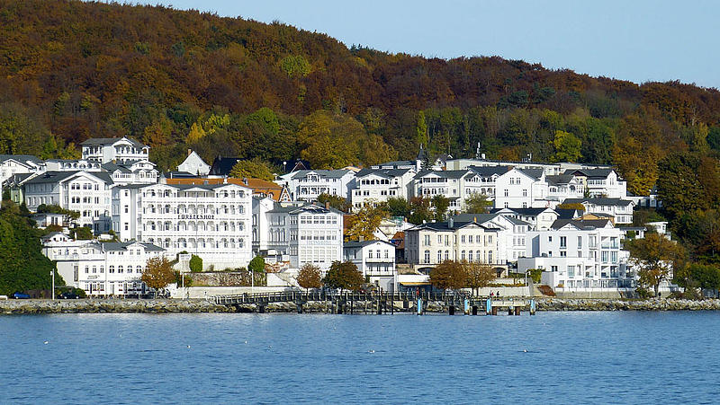 View from the water on Sassnitz (Rügen).