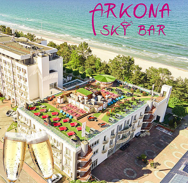 Aerial perspective of the Arkona Skybar on Rügen